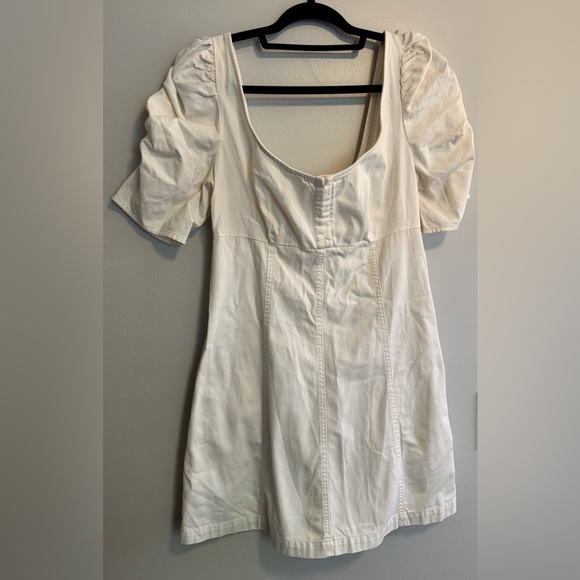 Free People Tops - Free People Off White Denim Puff Sleeve Dress